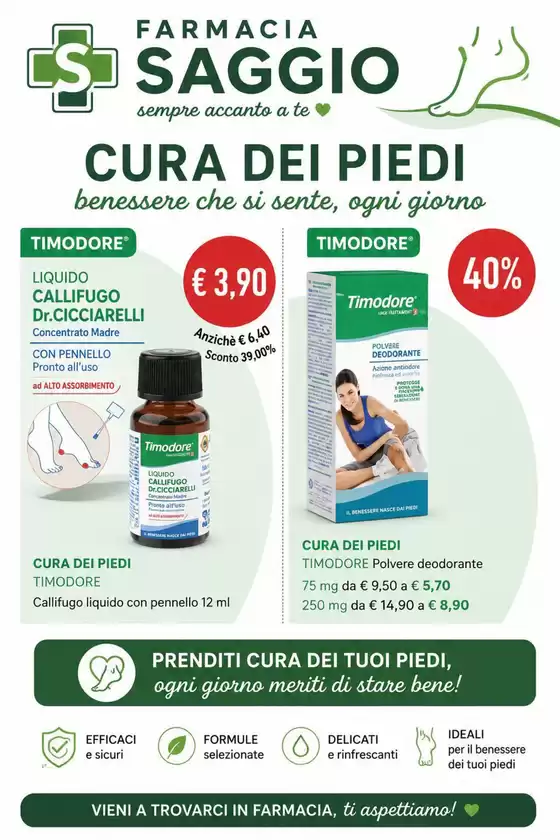 Volantino Farmacia Saggio | Cura dei piedi | 2026-05-15T00:00:00.000Z - 2026-05-17T00:00:00.000Z