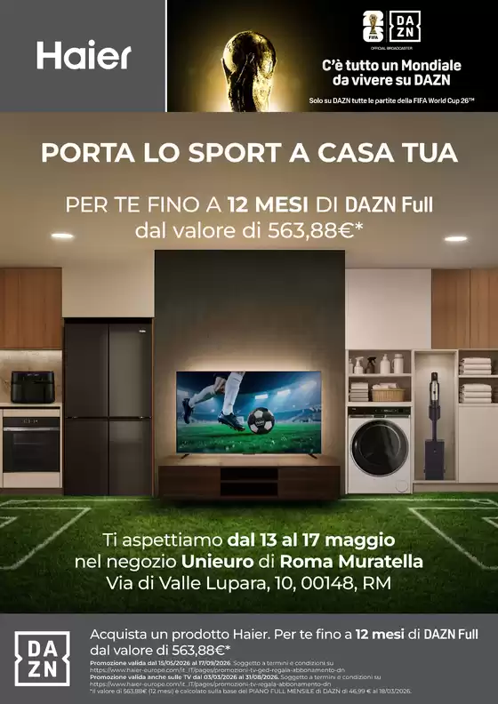 Volantino Unieuro | Porta lo sport a casa tua! | 2026-05-15T00:00:00.000Z - 2026-05-17T00:00:00.000Z