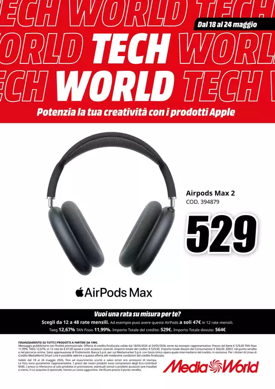 Volantino MediaWorld | Tech world | 2026-05-18T00:00:00.000Z - 2026-05-24T00:00:00.000Z