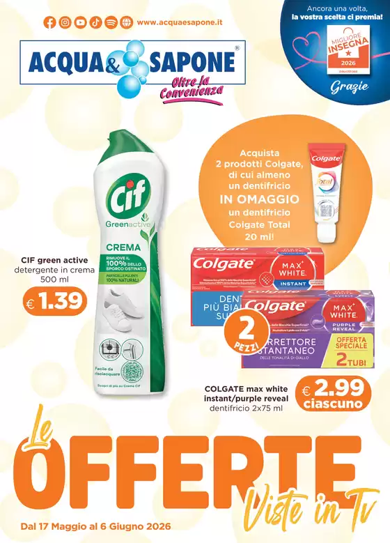Volantino Acqua & Sapone | Le offerte viste in Ti | 2026-05-17T00:00:00.000Z - 2026-06-06T00:00:00.000Z