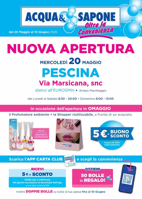 Volantino Acqua & Sapone | Nuova apertura | 2026-05-20T00:00:00.000Z - 2026-06-10T00:00:00.000Z