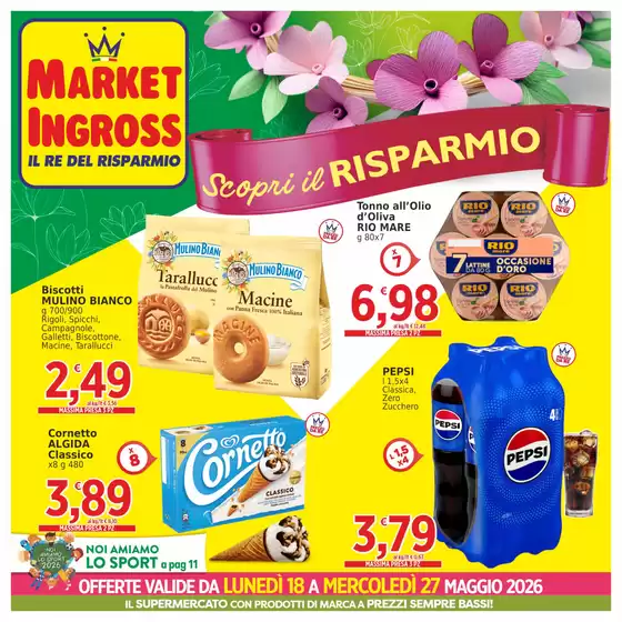 Volantino Market Ingross | Scopri il risparmio | 2026-05-18T00:00:00.000Z - 2026-05-27T00:00:00.000Z