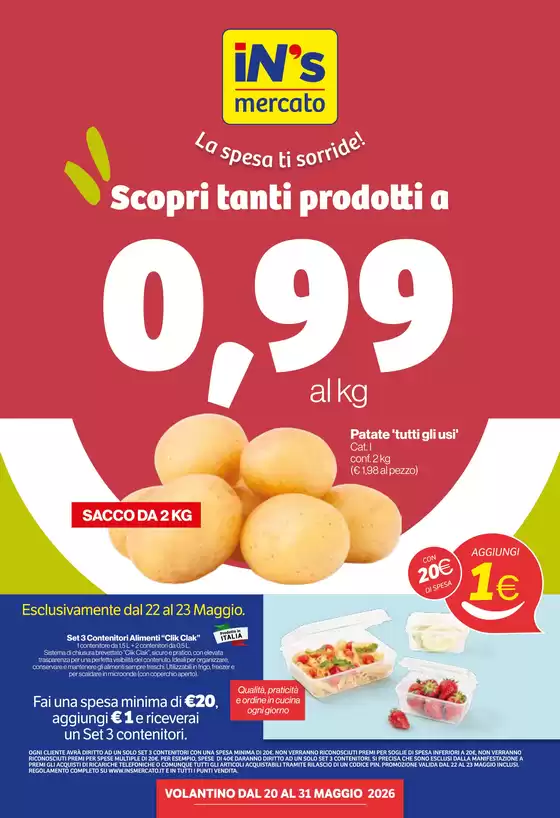 Volantino IN'S | Scopri tanti prodotti a 0,99 | 2026-05-20T00:00:00.000Z - 2026-05-31T00:00:00.000Z