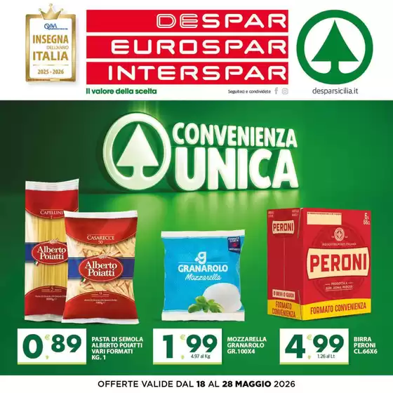 Volantino Eurospar | Convenienza unica | 2026-05-18T00:00:00.000Z - 2026-05-28T00:00:00.000Z