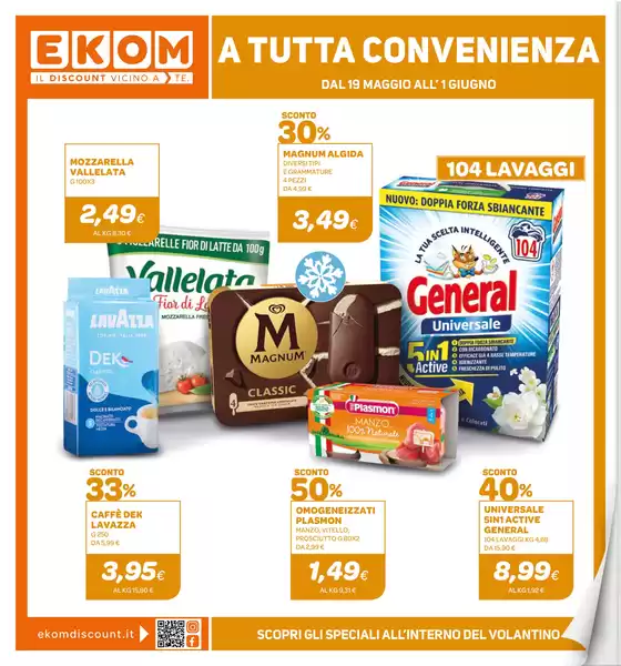 Volantino Ekom | A TUTTA CONVENIENZA | 2026-05-19T00:00:00.000Z - 2026-06-01T00:00:00.000Z