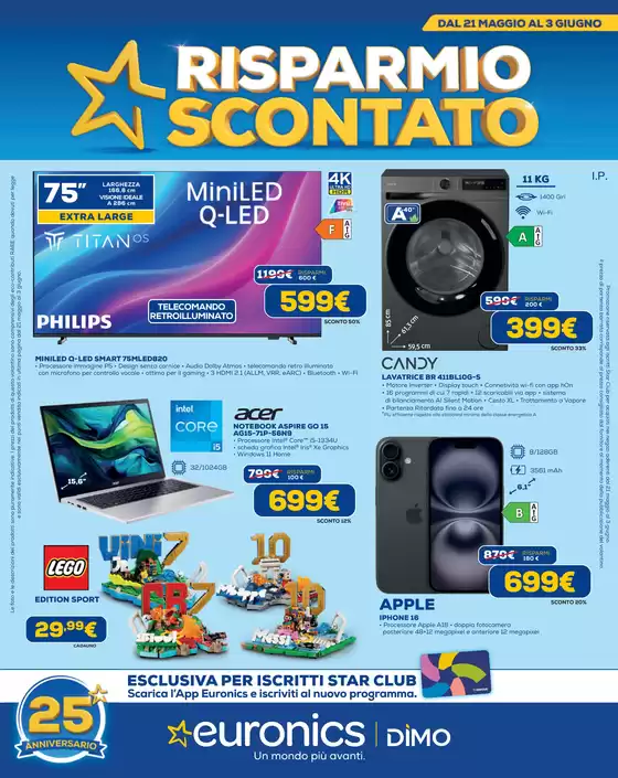 Volantino Euronics | Risparmio Scontato | 2026-05-21T00:00:00.000Z - 2026-06-03T00:00:00.000Z