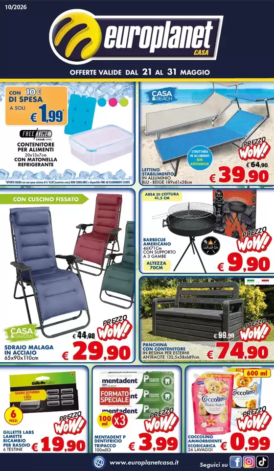 Volantino Europlanet Casa | Offerte dal 21 al 31 Maggio | 2026-05-21T00:00:00.000Z - 2026-05-31T00:00:00.000Z