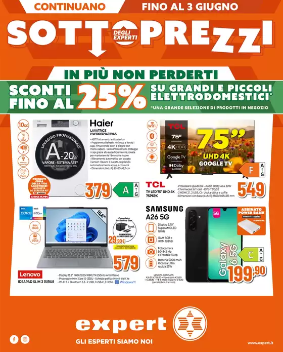 Volantino Expert | Continuano i sottoprezzi da Expert! | 2026-05-21T00:00:00.000Z - 2026-06-03T00:00:00.000Z
