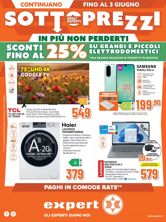 Volantino Expert a Torano Nuovo | Continuano i sottoprezzi da Expert! | 2026-05-21T00:00:00.000Z - 2026-06-03T00:00:00.000Z