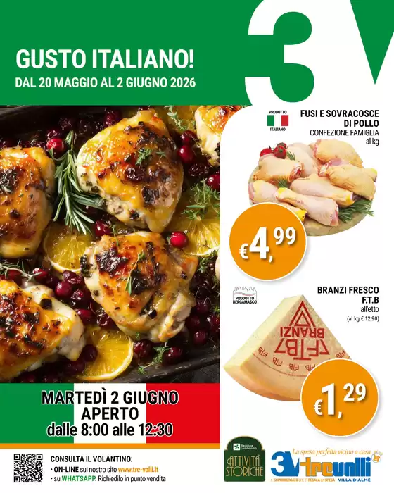 Volantino Tre Valli Supermercato | GUSTO ITALIANO! | 2026-05-20T00:00:00.000Z - 2026-06-02T00:00:00.000Z