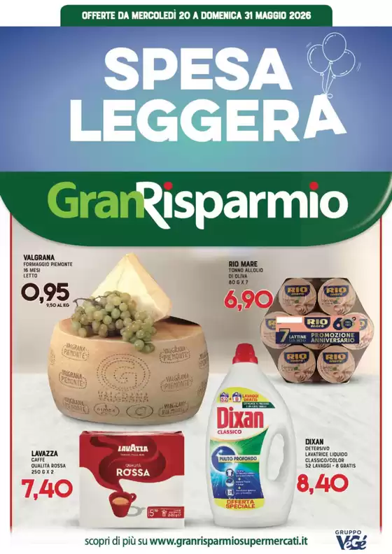 Volantino Gran Risparmio | Spesa leggera | 2026-05-20T00:00:00.000Z - 2026-05-31T00:00:00.000Z