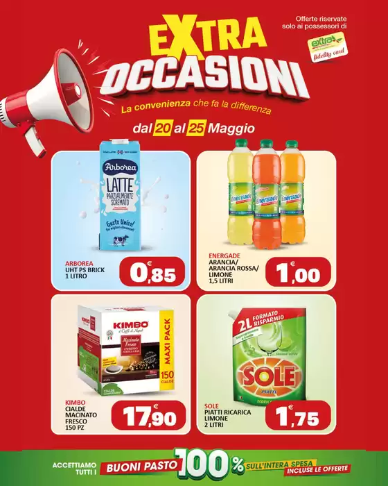 Volantino Extra Supermercati | Extra occasioni | 2026-05-20T00:00:00.000Z - 2026-05-25T00:00:00.000Z