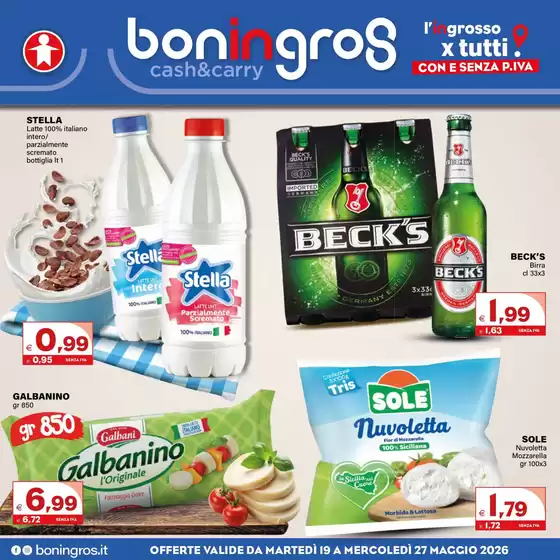 Volantino Boningros Cash and Carry | Offerte valide da mertedi 19 a mercoledi 27 maggio 2026 | 2026-05-19T00:00:00.000Z - 2026-05-27T00:00:00.000Z