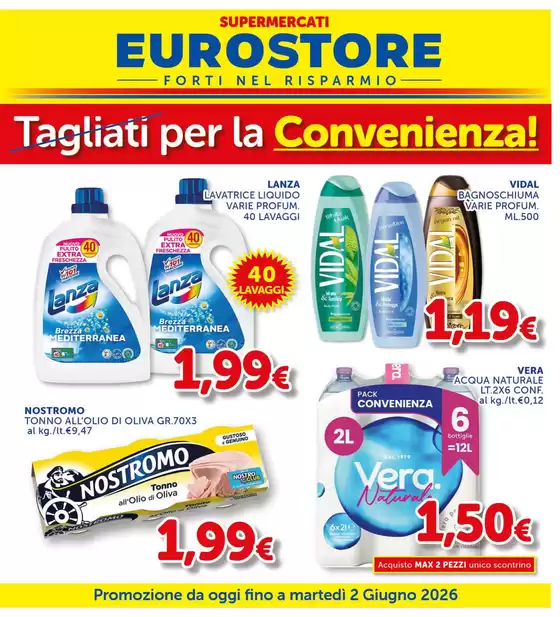 Volantino Supermercati Eurostore | Tagliati per la convenienza! | 2026-05-20T00:00:00.000Z - 2026-06-02T00:00:00.000Z