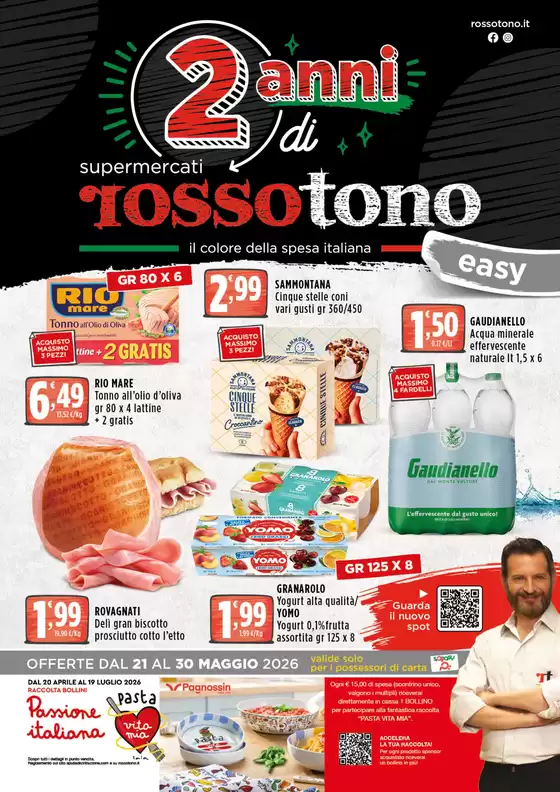 Volantino Supermercati Rossotono Easy | 2 anni di supermercati rossotono | 2026-05-21T00:00:00.000Z - 2026-05-30T00:00:00.000Z
