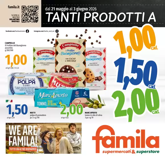 Volantino Famila Superstore a Pieve di Bono-Prezzo | Tanti prodotti a 1,00 1,50 2,00 | 2026-05-21T00:00:00.000Z - 2026-06-03T00:00:00.000Z