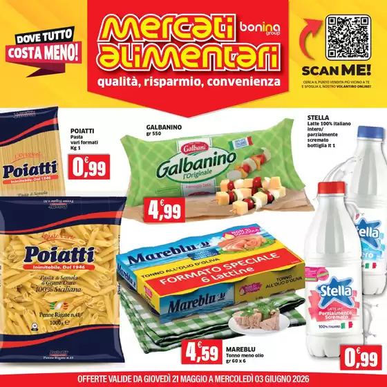 Volantino Mercati Alimentari | Dove tutto costa meno! | 2026-05-21T00:00:00.000Z - 2026-06-03T00:00:00.000Z