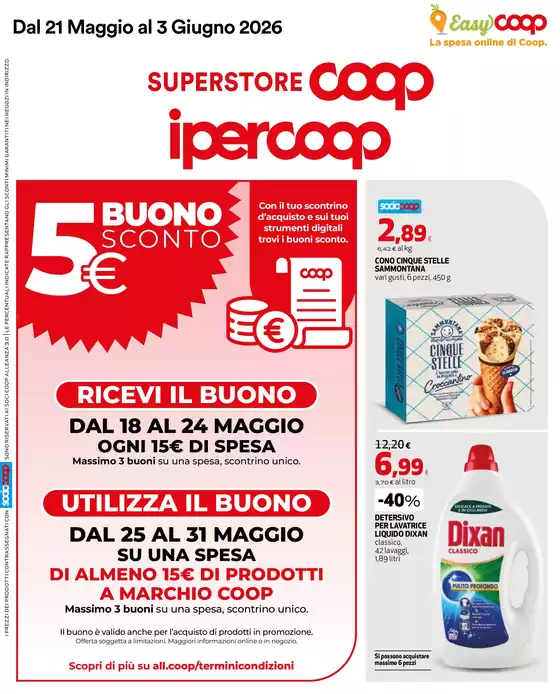 Volantino Superstore Coop a Leporano | Conviene a te. Conviene a tutti | 2026-05-21T00:00:00.000Z - 2026-06-03T00:00:00.000Z