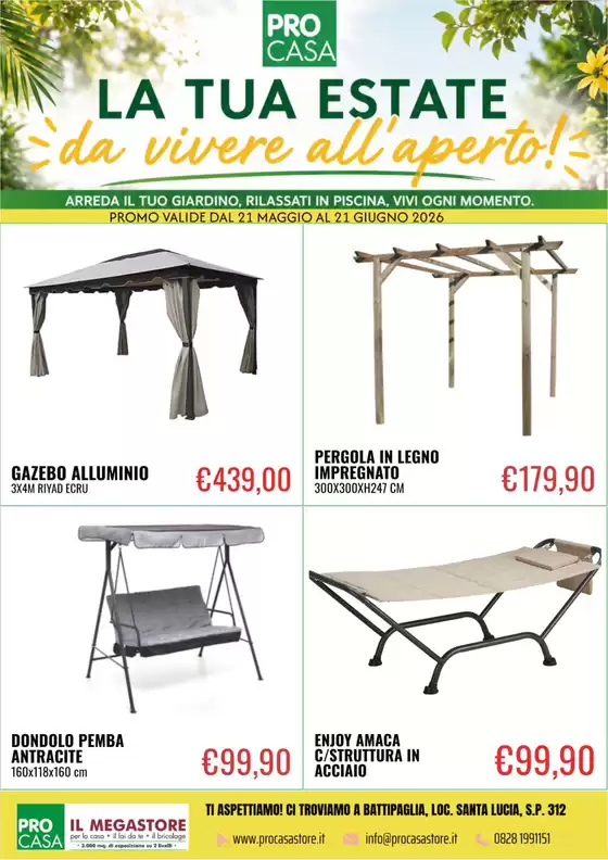 Volantino Procasa | La tua estate da vivere all'aperto! | 2026-05-21T00:00:00.000Z - 2026-06-21T00:00:00.000Z