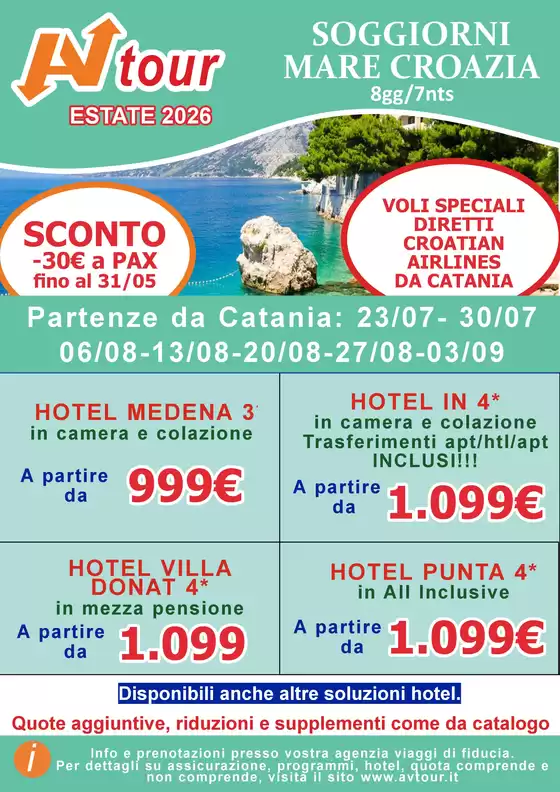 Volantino Av Tour a Cimolais | SOGGIORNI MARE CROAZIA | 2026-05-22T00:00:00.000Z - 2026-09-03T00:00:00.000Z