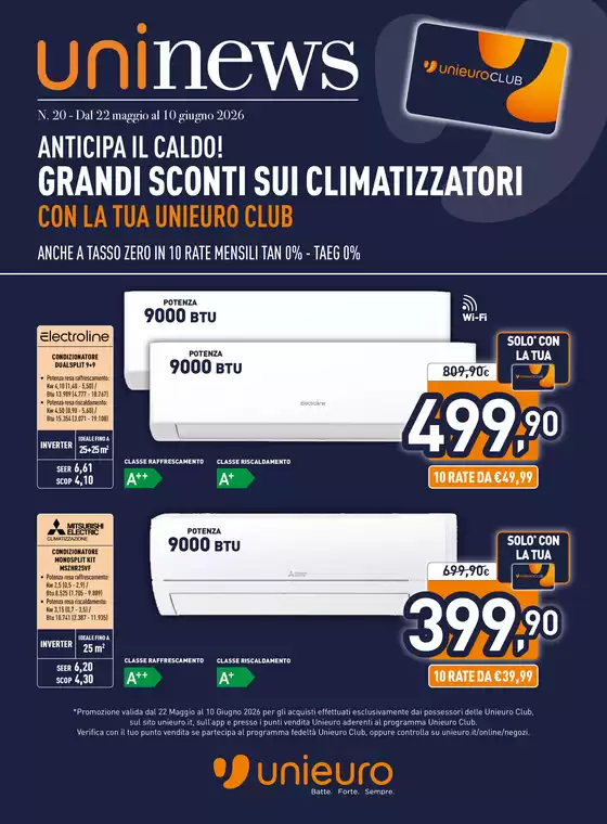 Volantino Unieuro | Speciale Clima da Unieuro! | 2026-05-22T00:00:00.000Z - 2026-06-10T00:00:00.000Z