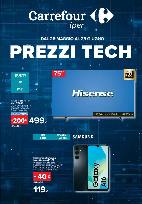 Volantino Carrefour Ipermercati | Prezzi tech | 2026-05-28T00:00:00.000Z - 2026-06-25T00:00:00.000Z