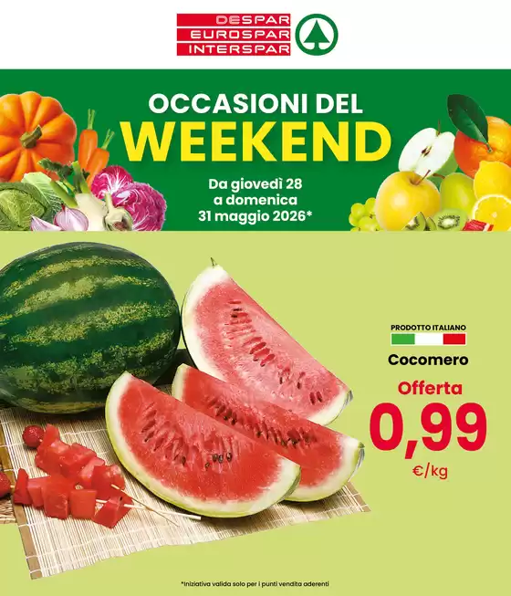 Volantino Eurospar a Bevilacqua | Occasioni del weekend | 2026-05-28T00:00:00.000Z - 2026-05-31T00:00:00.000Z
