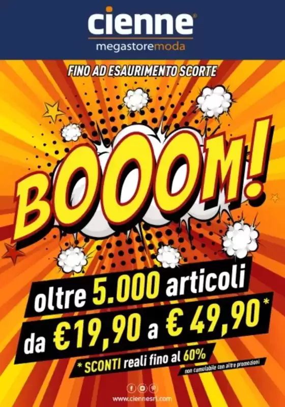 Volantino Cienne Megastore Moda | Booom! | 2026-05-25T00:00:00.000Z - 2026-05-31T00:00:00.000Z