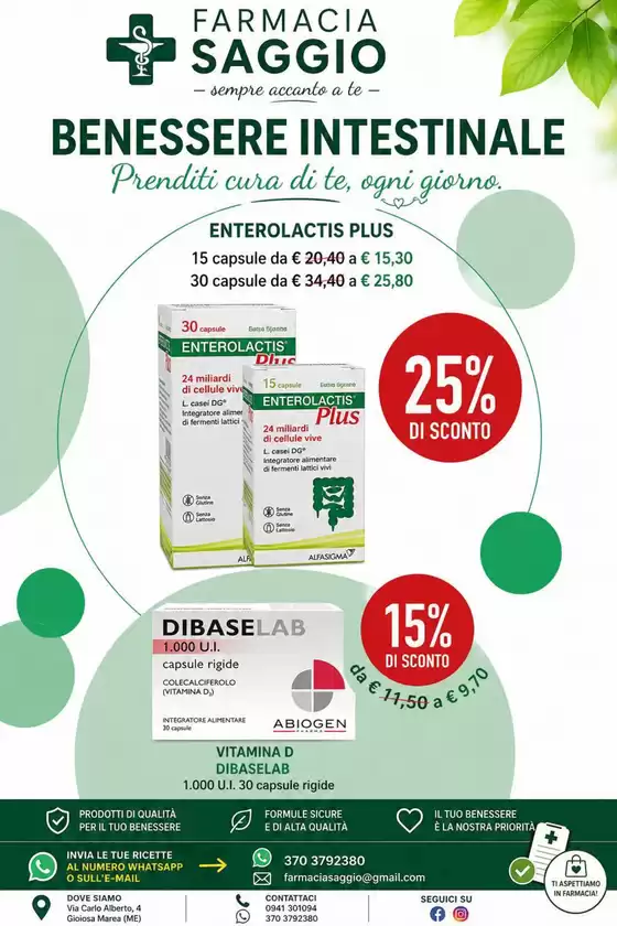 Volantino Farmacia Saggio | 25% di sconto | 2026-05-26T00:00:00.000Z - 2026-05-31T00:00:00.000Z