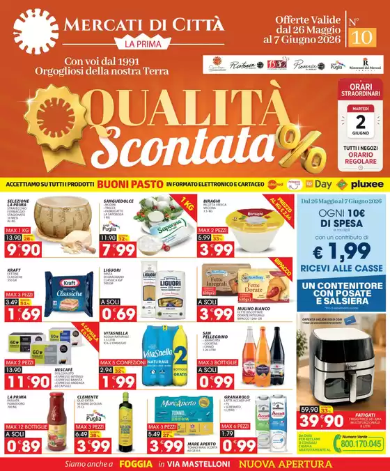 Volantino Mercati di Città | Qualita scontata % | 2026-05-26T00:00:00.000Z - 2026-06-07T00:00:00.000Z