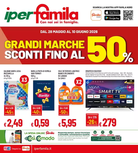 Volantino Iperfamila | GRANDI MARCHE SCONTI FINO AL 50% | 2026-05-28T00:00:00.000Z - 2026-06-10T00:00:00.000Z