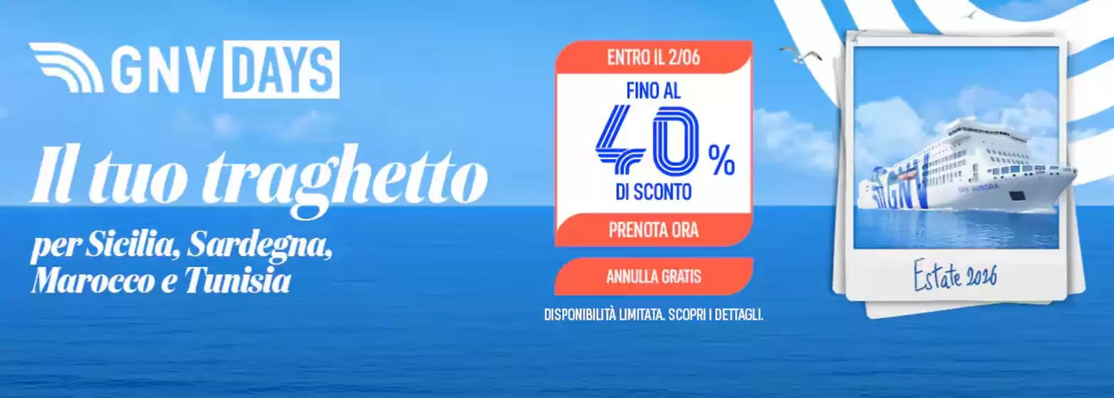 Volantino GNV | Il tuo traghetto | 2026-05-26T00:00:00.000Z - 2026-06-02T00:00:00.000Z