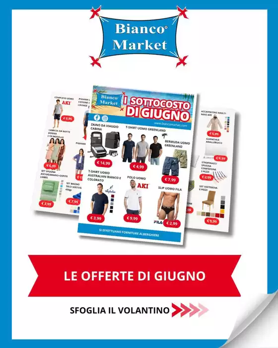 Volantino Bianco Market | I sottocosto di giugno | 2026-06-01T00:00:00.000Z - 2026-06-30T00:00:00.000Z