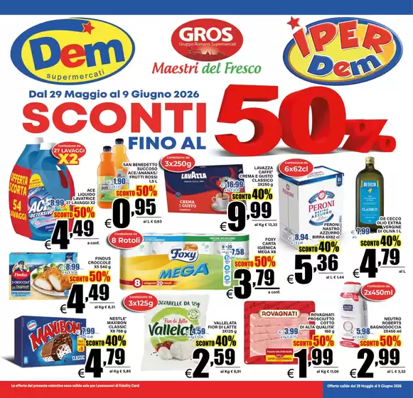Volantino Dem | Sconti fino al 50% | 2026-05-29T00:00:00.000Z - 2026-06-09T00:00:00.000Z
