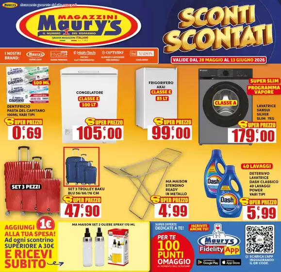 Volantino Maury's a Paceco | Sconti scontati | 2026-05-28T00:00:00.000Z - 2026-06-13T00:00:00.000Z