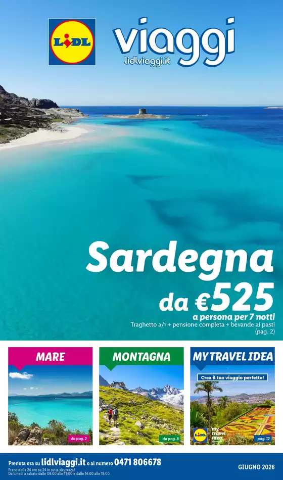 Volantino Lidl Viaggi a Cormano | Giugno 2026 | 2026-06-01T00:00:00.000Z - 2026-06-30T00:00:00.000Z