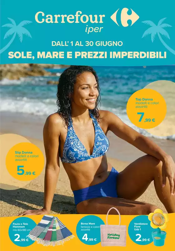 Volantino Carrefour Ipermercati a Casina | Sole, mare e prezzi imperdibili | 2026-06-01T00:00:00.000Z - 2026-06-30T00:00:00.000Z