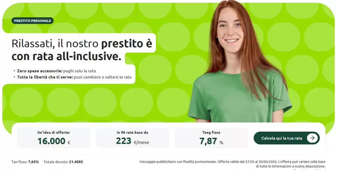 Volantino Findomestic a Sissa Trecasali | Prestito personale | 2026-05-28T00:00:00.000Z - 2026-06-30T00:00:00.000Z