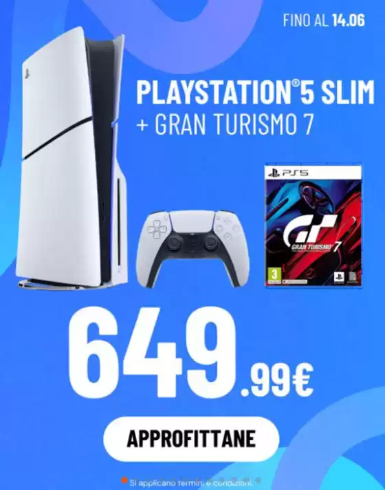 Volantino Gamelife a Castelnovo ne' Monti | Playstation 5 slim + GRAN TURISMO 7 | 2026-05-28T00:00:00.000Z - 2026-06-14T00:00:00.000Z