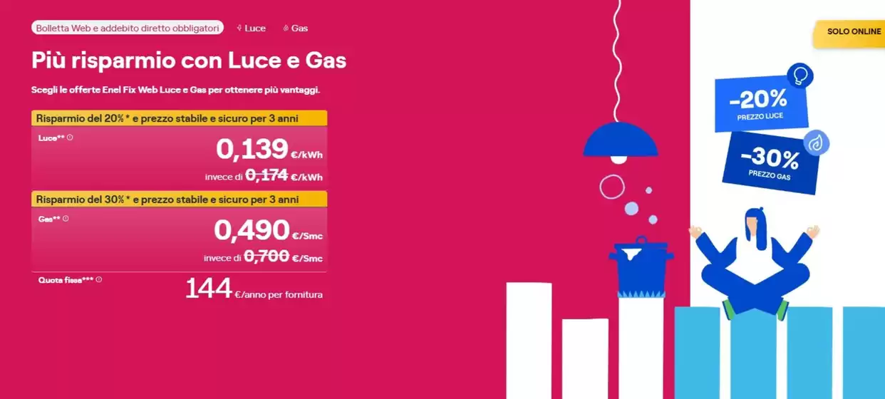 Volantino Spazio Enel a Casina | Piu risparmio con Luce e Gas | 2026-05-28T00:00:00.000Z - 2026-06-11T00:00:00.000Z
