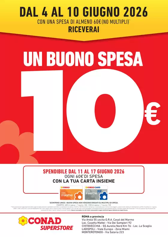 Volantino Conad Superstore | BUONO SPESA 10€ | 2026-06-04T00:00:00.000Z - 2026-06-10T00:00:00.000Z