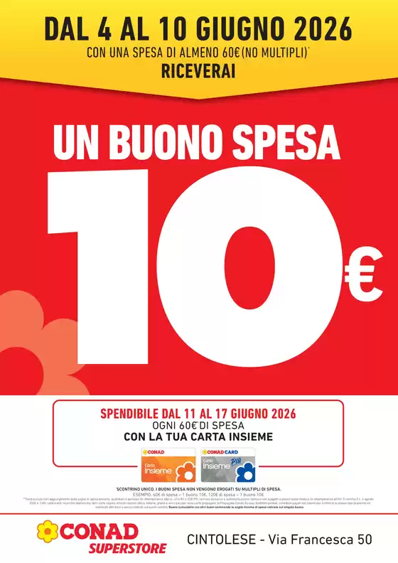 Volantino Conad Superstore | BUONO SPESA 10€ | 2026-06-04T00:00:00.000Z - 2026-06-10T00:00:00.000Z