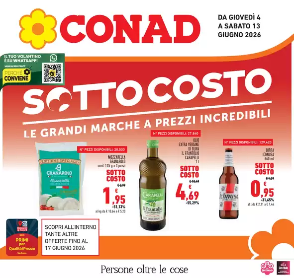 Volantino Conad a Bortigiadas | Sottocosto | 2026-06-04T00:00:00.000Z - 2026-06-17T00:00:00.000Z
