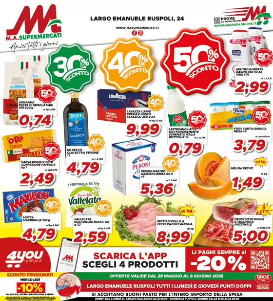 Volantino MA Supermercati | Sconto 30% 40% 50% | 2026-05-29T00:00:00.000Z - 2026-06-09T00:00:00.000Z