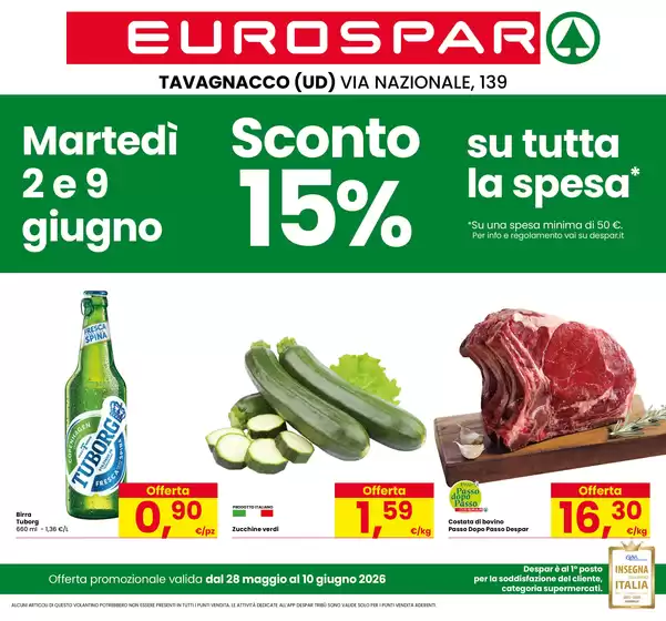 Volantino Eurospar | Sconto 15% | 2026-05-28T00:00:00.000Z - 2026-06-10T00:00:00.000Z