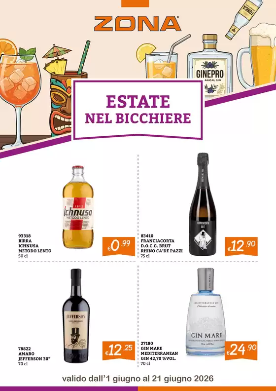 Volantino ZONA | Zona per te! Estate nel bicchiere | 2026-06-01T00:00:00.000Z - 2026-06-21T00:00:00.000Z