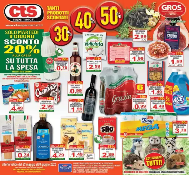 Volantino CTS Supermercati | Tanti prodotti scontati 30% 40% 50% | 2026-05-29T00:00:00.000Z - 2026-06-08T00:00:00.000Z