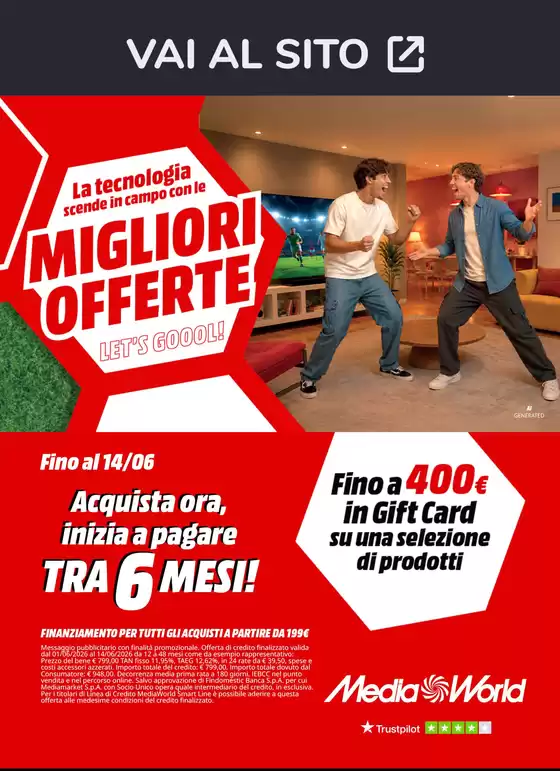 Volantino MediaWorld | Mondiali da MediaWorld! | 2026-06-01T00:00:00.000Z - 2026-06-14T00:00:00.000Z