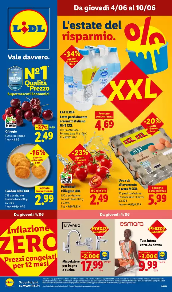 Volantino Lidl a Solignano | L'estate del rispparmio | 2026-06-04T00:00:00.000Z - 2026-06-10T00:00:00.000Z