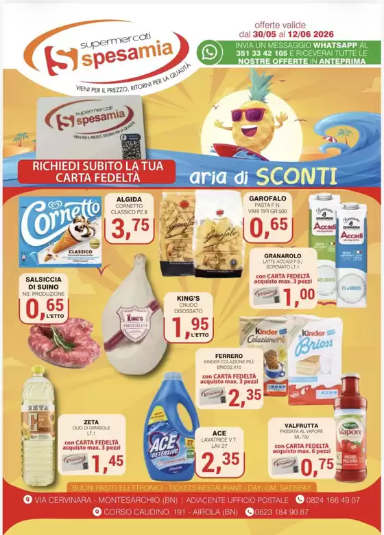 Volantino Supermercati Spesa Mia | Aria di sconti | 2026-05-30T00:00:00.000Z - 2026-06-12T00:00:00.000Z